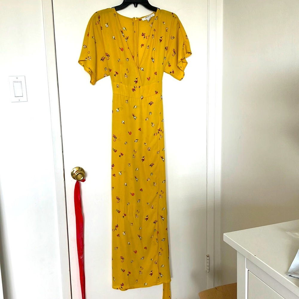 Mustard Yellow floral Maxi dress